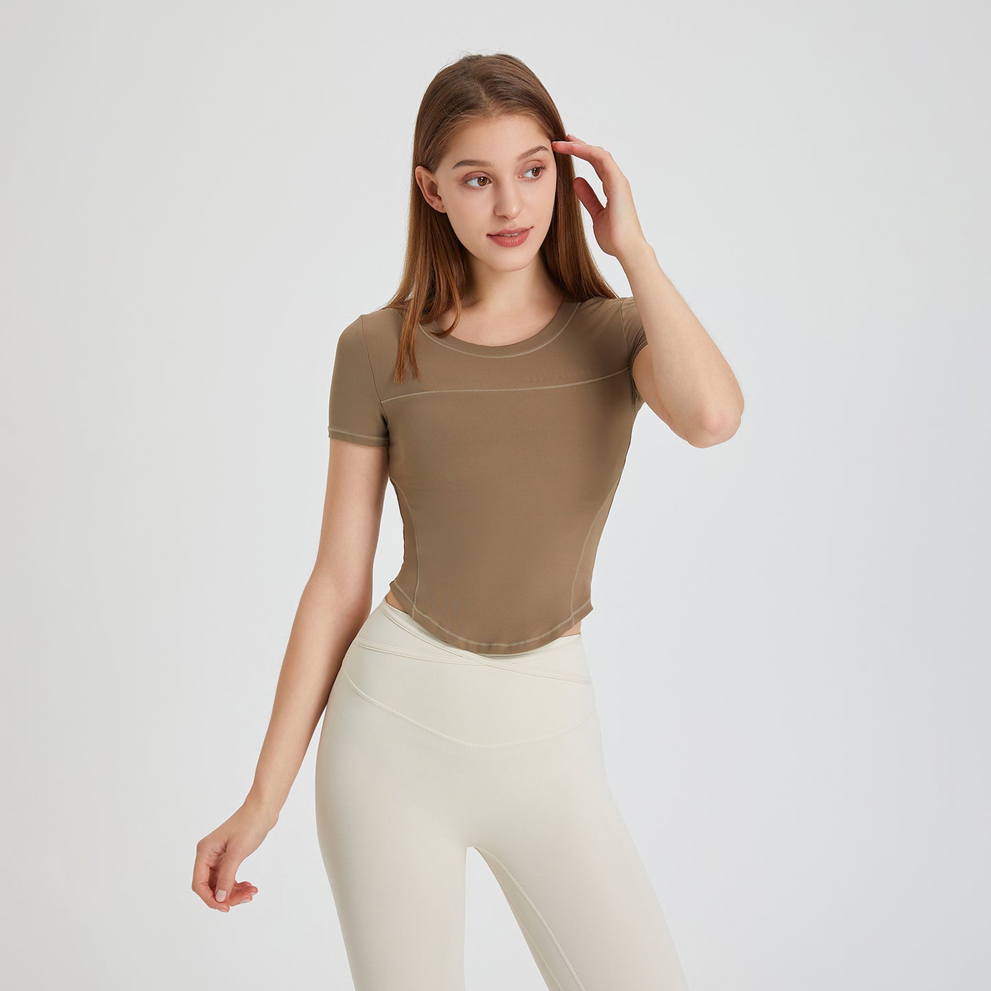 Women Sports Short Sleeve Quick Drying Slim Fit Slim Look Running Yoga Clothes T shirt round Neck Skin Friendly Breathable Sports Fitness Top