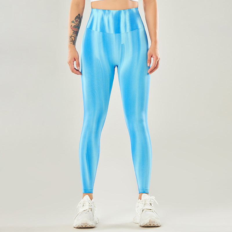 Tie Dye Yoga Pantalons Femmes Sans Couture Taille Haute Pêche Hanche Sport Leggings Serrés Vêtements Extérieurs
