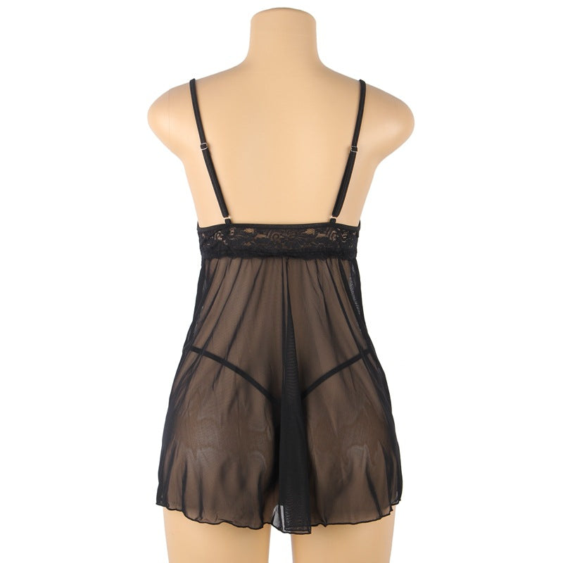 Plus Size Sexy Lingerie Sexy Sling Nightdress Lace Seduction Pajamas
