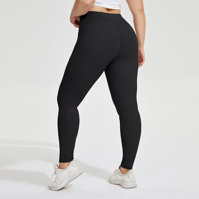 Plus Size Yoga Pants Women's Nude Hip Raise High Waist Peach Hip Pants Sports Trousers Slim Fit Fitness Pants