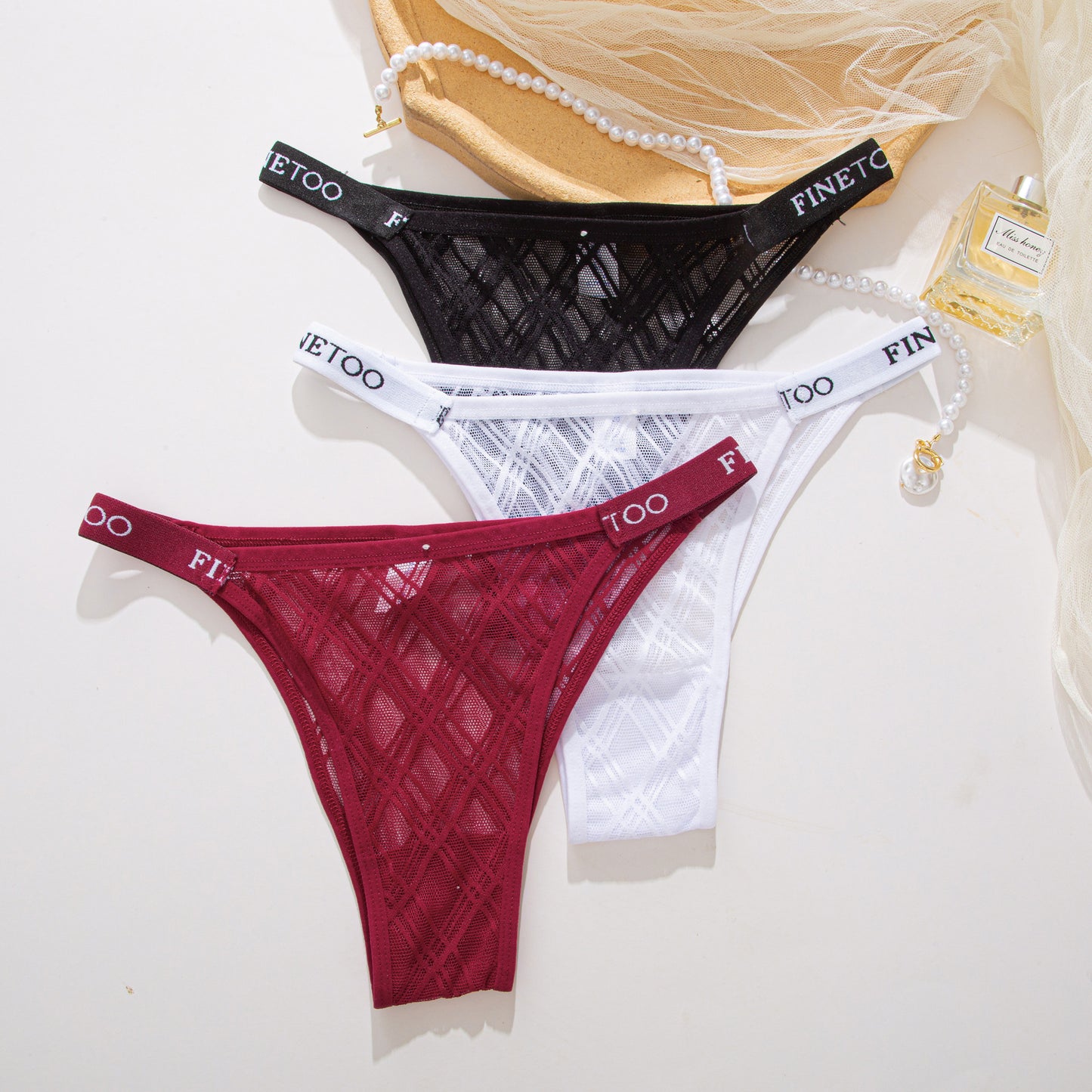 Culotte Lettre Graphique Ceinture Sexy Évider Découpe Sans Couture Femmes Mémoires Filles Shorts Trois Pack
