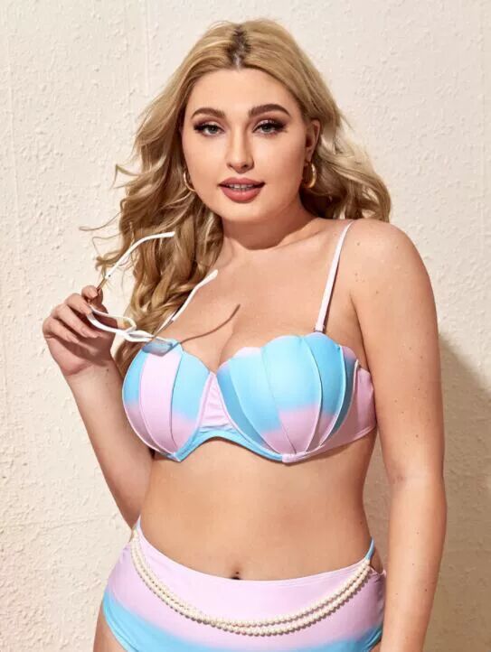 Plus Size New Sexy High Waist Split Bikini Swimsuit