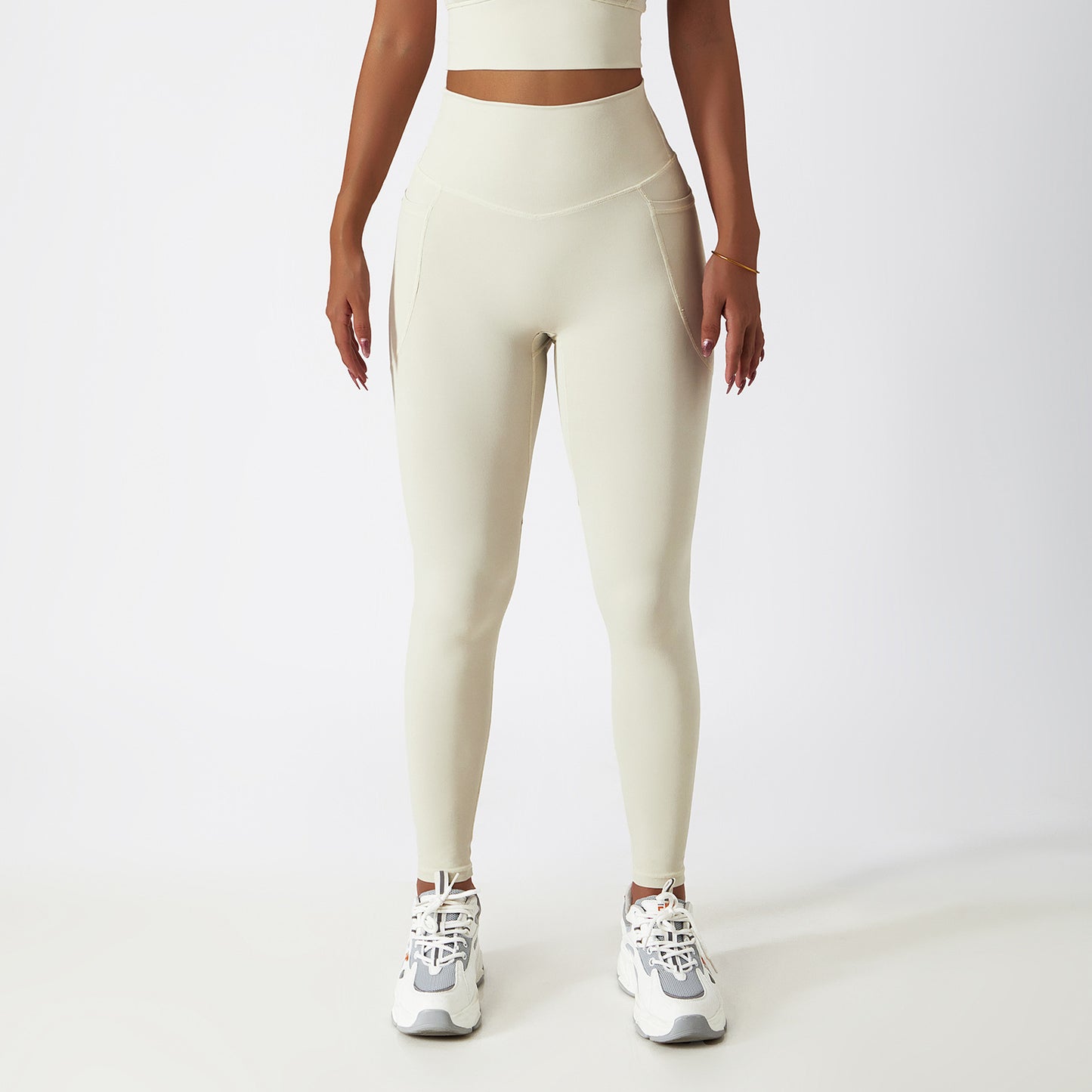 Breathable Cloud Feeling High Waist Hip Lift Yoga Pants Outer Wear Pocket Tight Exercise Running Pants Drying Fitness Pants
