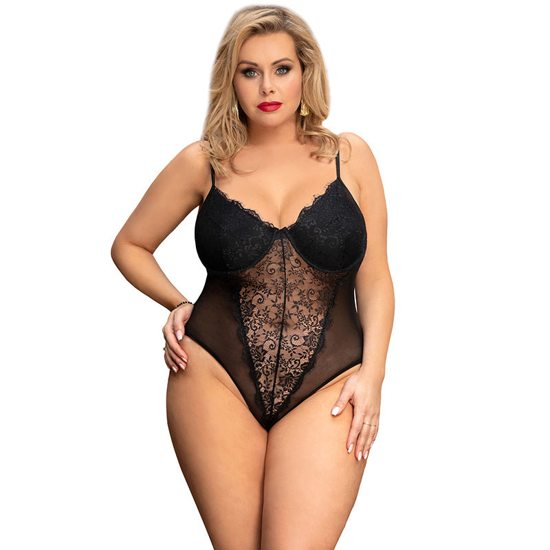 Plus Size Sexy Lingerie Sexy Jumpsuit Lace Seduction Sling Pyjamas