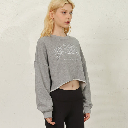 Short Sweater Women Clothing Loose Fitting Cropped Slimming Fashionable Printed Street Jacket Coat