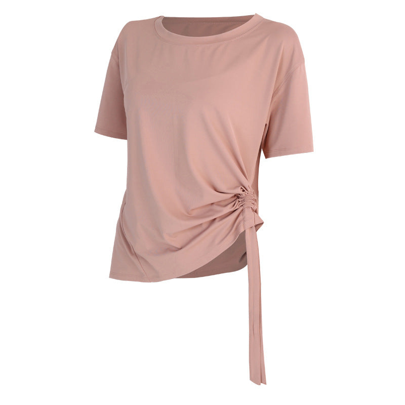 Yoga Clothes Women Spring Summer Short Sleeve Quick Drying Clothes T-shirt Slimming Internet Celebrity Workout Clothes Morning Running Loose Sports Top