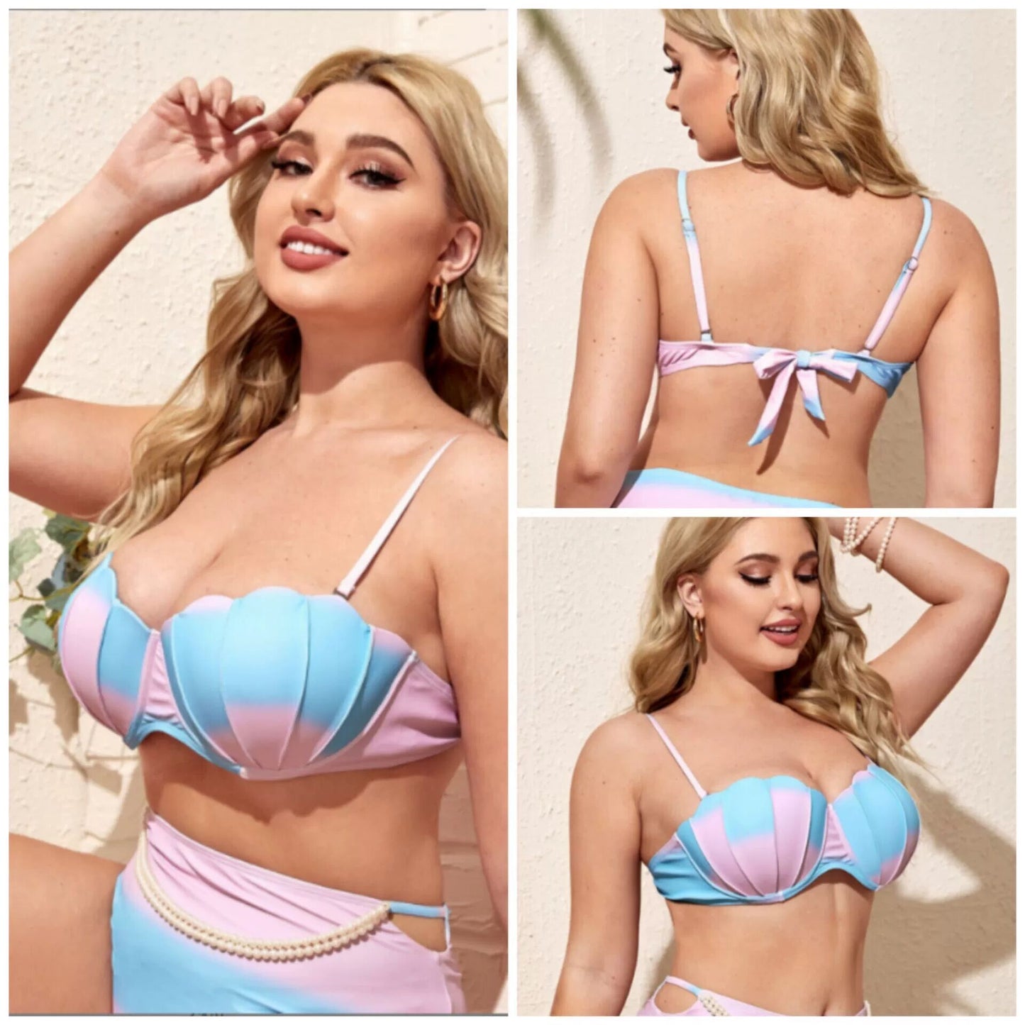 Plus Size New Sexy High Waist Split Bikini Swimsuit