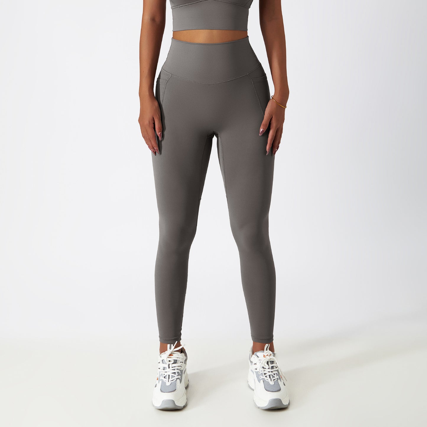 Breathable Cloud Feeling High Waist Hip Lift Yoga Pants Outer Wear Pocket Tight Exercise Running Pants Drying Fitness Pants