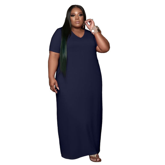 Plus Size Summer Casual Loose Long Women Dress