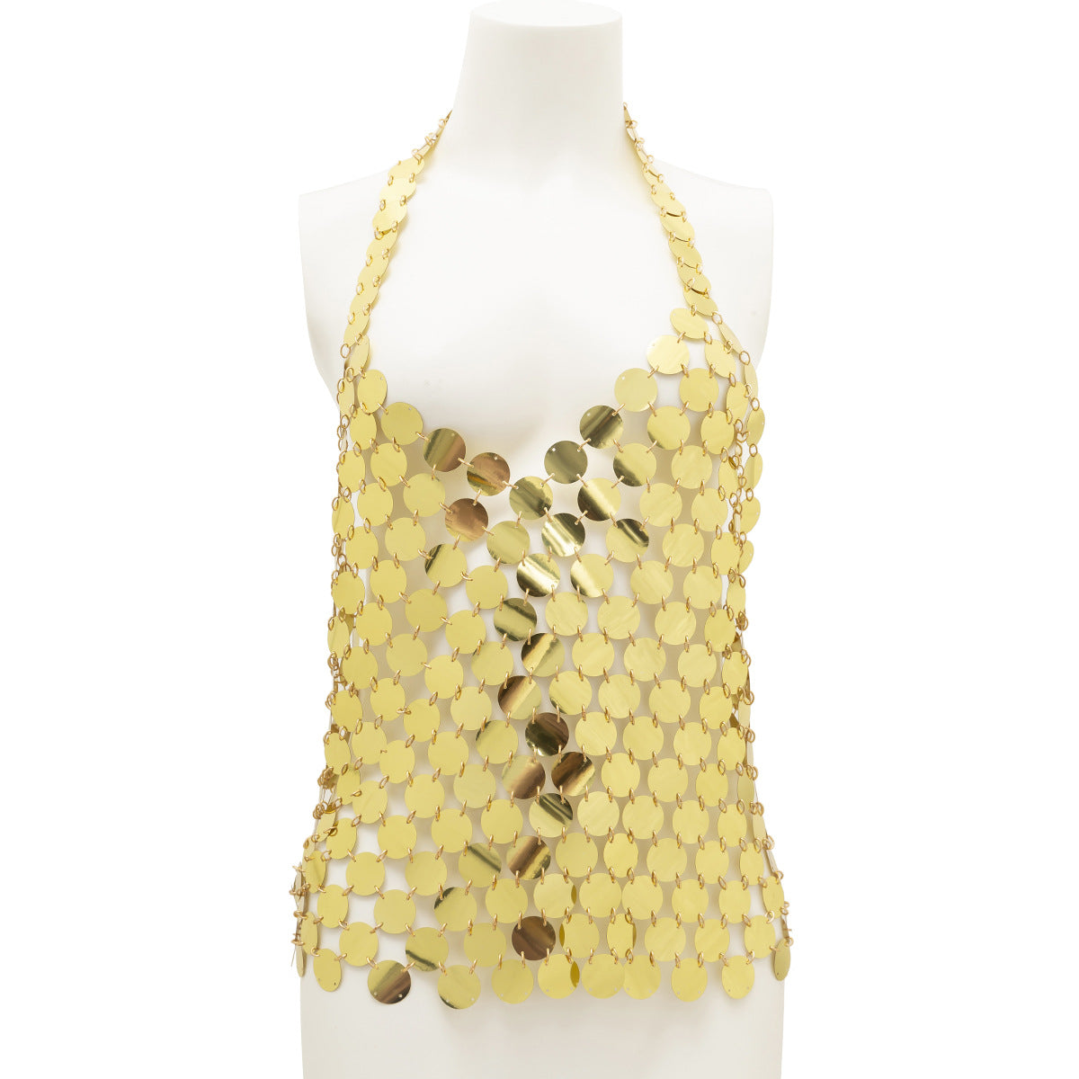 Ornament Sexy Handmade Vest- Clothing Chain V-neck Wafer Night Club Women