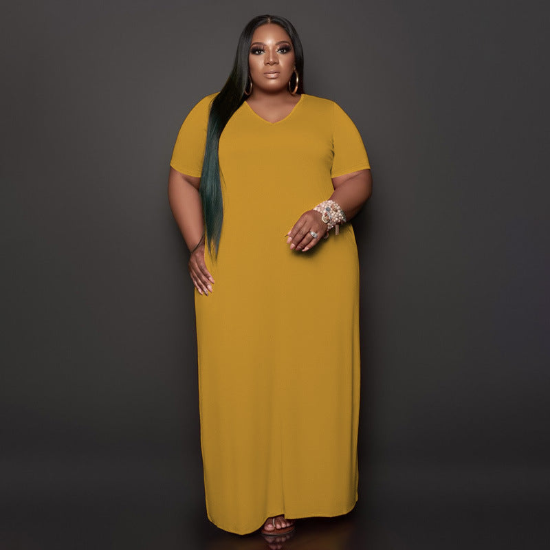 Robe d'été longue décontractée pour femme grande taille
