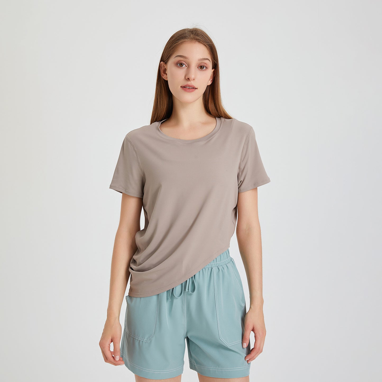 Yoga Clothing Top Women Summer Thin round Neck Skin Friendly Breathable Workout Clothes Short Sleeve Running Quick Drying Exercise T shirt