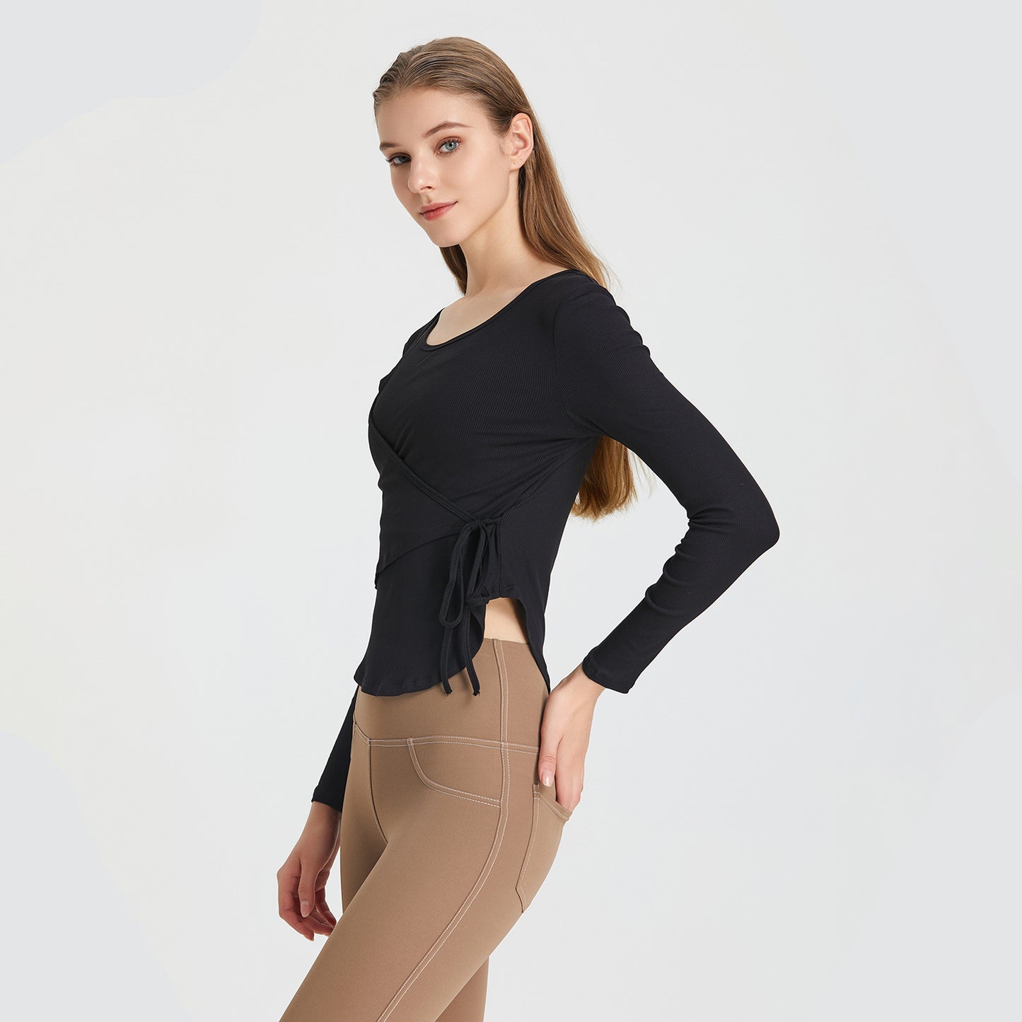 Lâche dentelle respirant sport Blouse femmes Yoga vêtements course séchage rapide vêtements formation à manches longues t-shirt vêtements d'entraînement haut