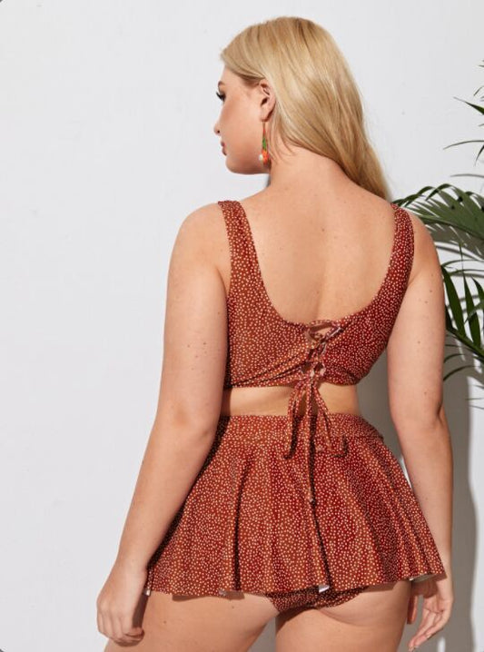 Plus Size New Sexy Printed Split Bikini Swimsuit