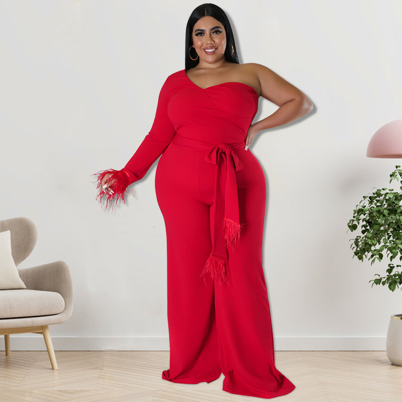 Vêtements Femme Grande Taille Combinaison Asymétrique La source