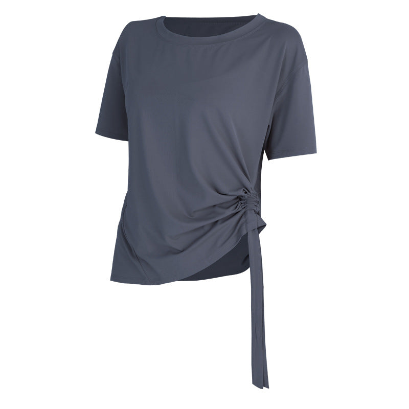 Yoga Clothes Women Spring Summer Short Sleeve Quick Drying Clothes T-shirt Slimming Internet Celebrity Workout Clothes Morning Running Loose Sports Top