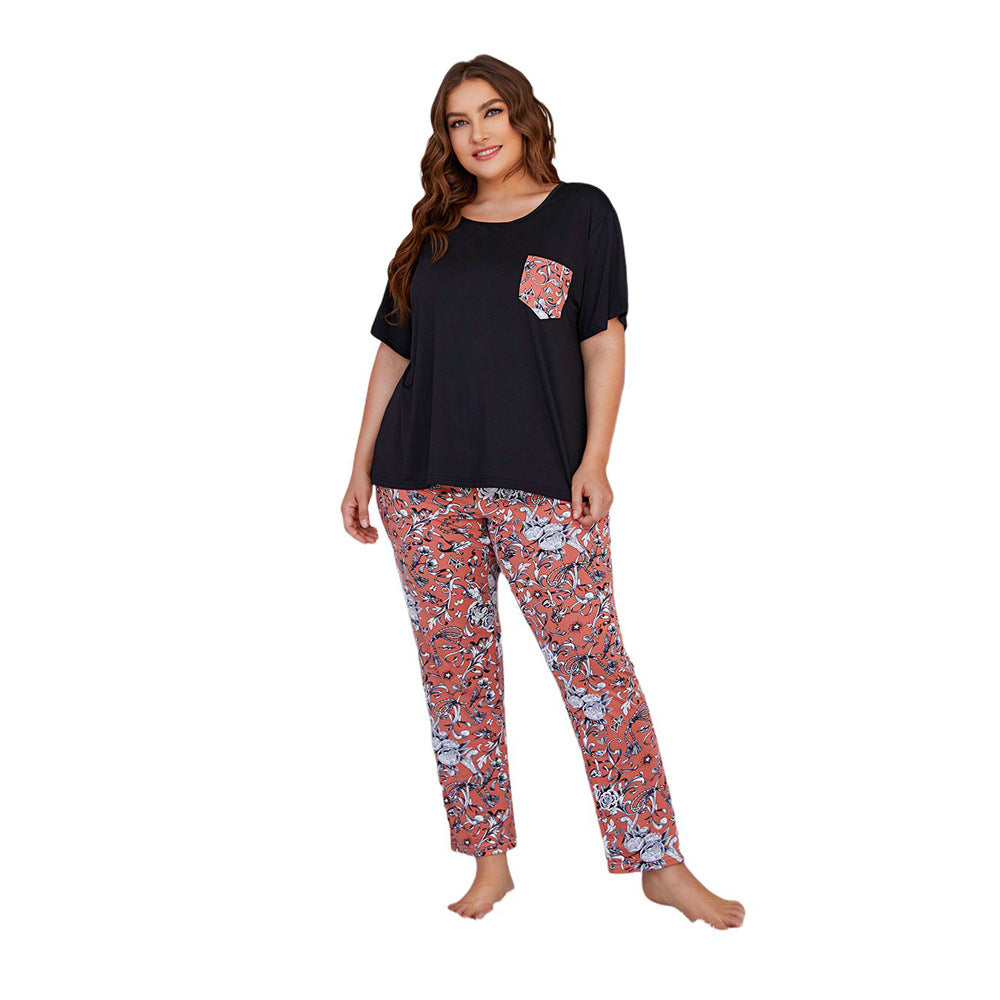 Pyjamas grande taille été pantalons à manches courtes vêtements de maison décontractés costume vêtements d'extérieur vêtements pour femmes vêtements