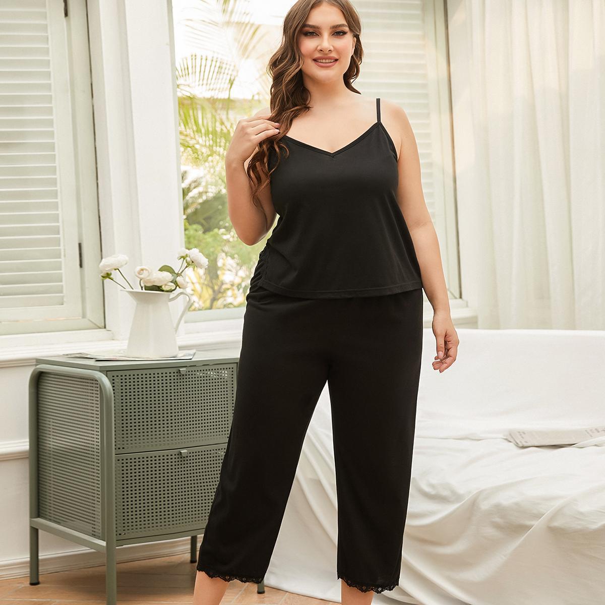 Plus Size Homewear Sling Backless Pajamas Two-Piece Set Can Be Worn outside