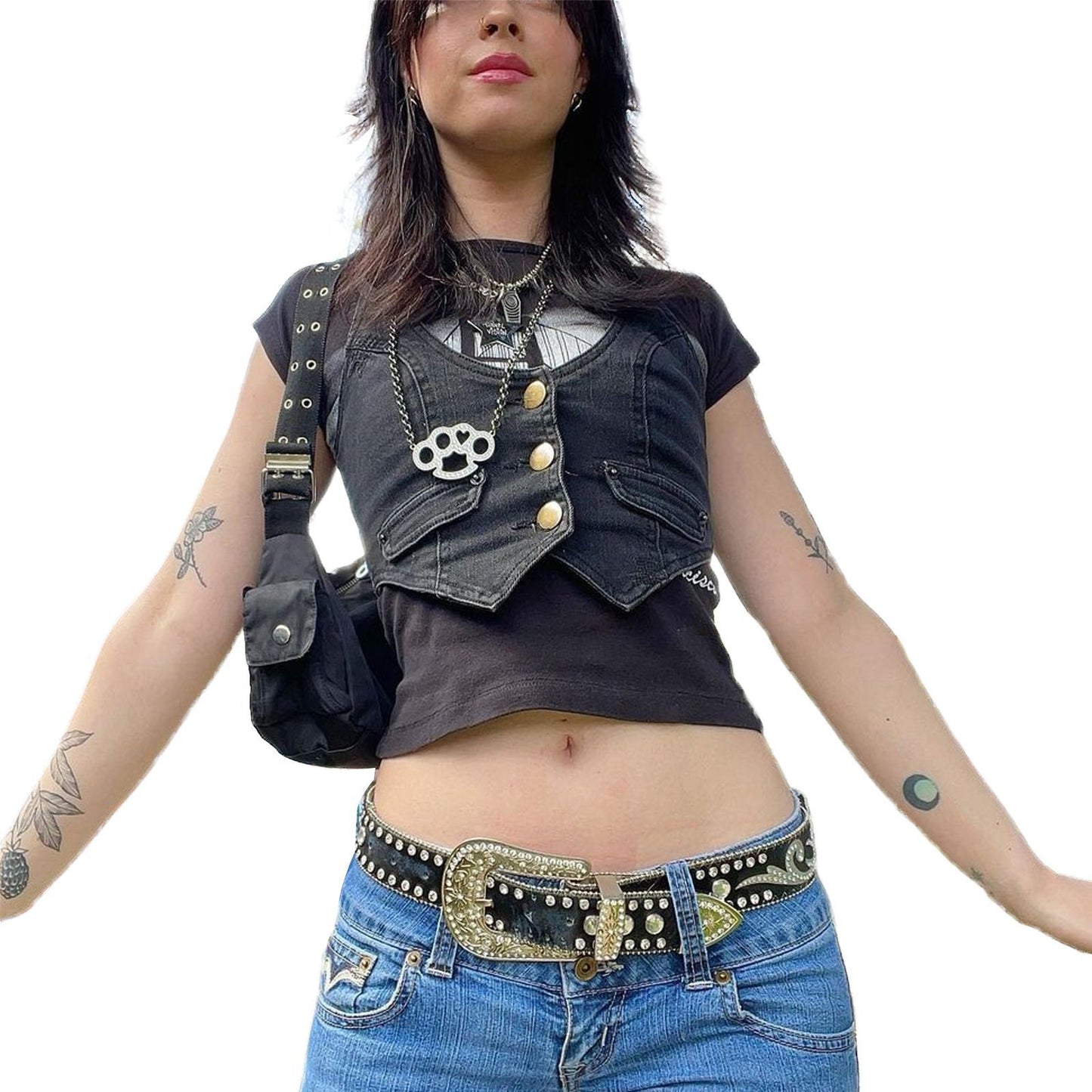 Gilet en jean coupe slim pour femme