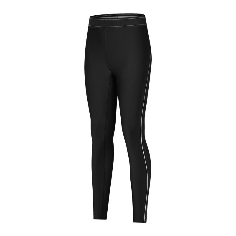 Contrast Color Elasticated Waist Sports Tights High Elastic Slim Slimming Training Fitness Yoga Pants Women