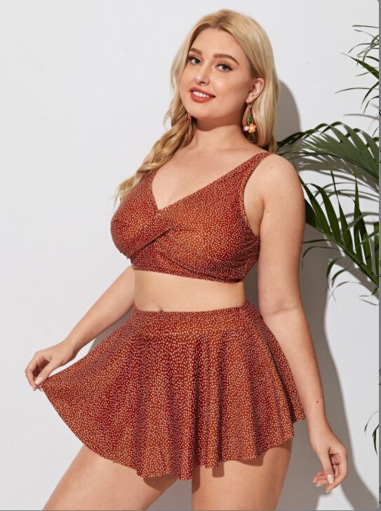 Plus Size New Sexy Printed Split Bikini Swimsuit