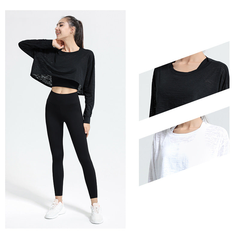 T-shirt allentata a maniche lunghe da donna Top sportivo Abbigliamento da yoga Abbigliamento da allenamento Camicetta ad asciugatura rapida