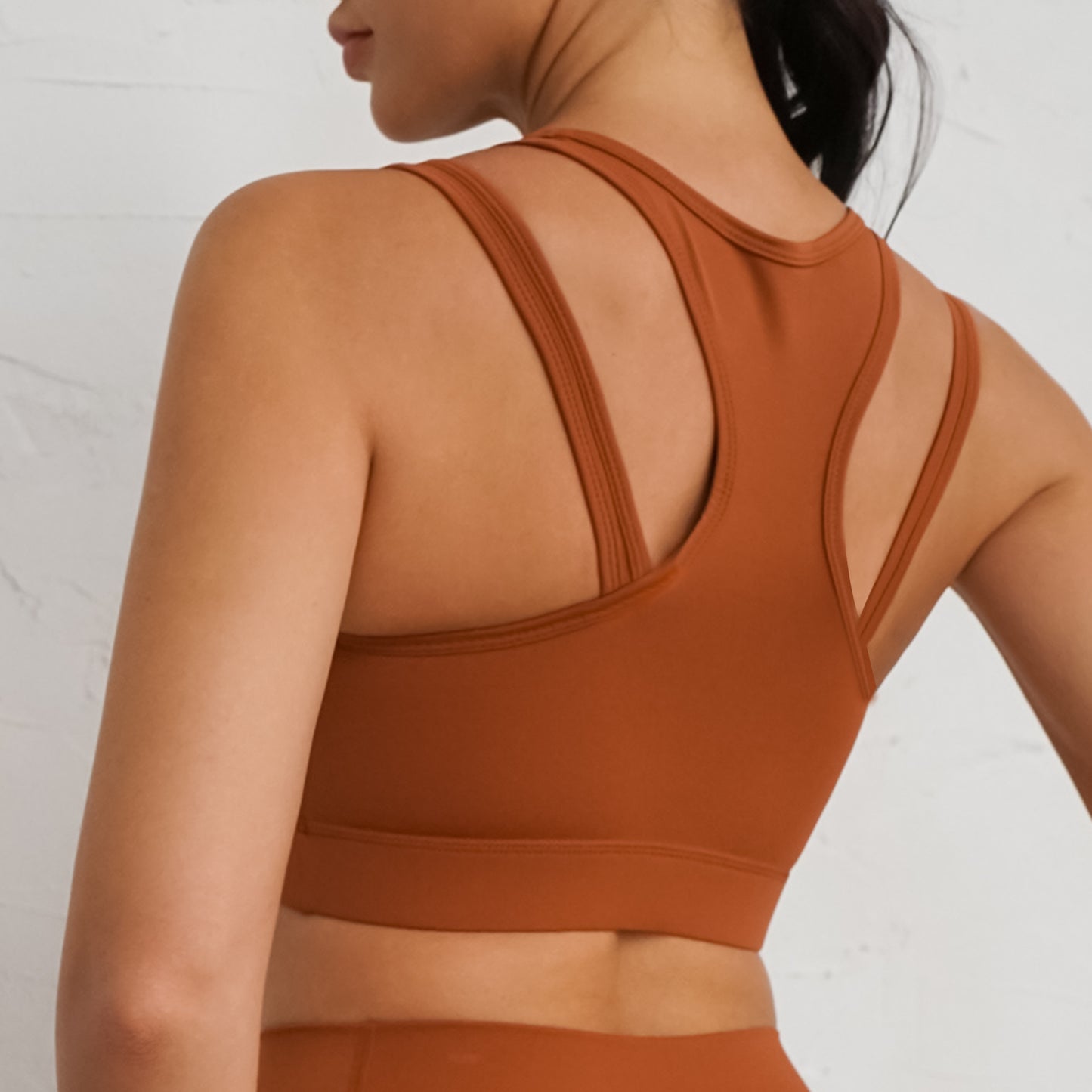 Yoga Clothes Solid Color High Strength Nude Feel Fitness Clothes Women Gather Shockproof Beauty Back Exercise Bra