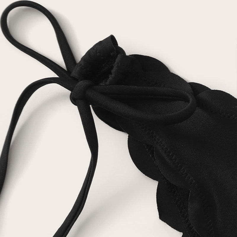 Maillot de bain fendu à imprimé léopard Bikini sexy en dentelle pour femmes