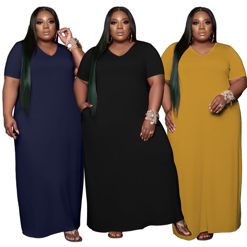 Robe d'été longue décontractée pour femme grande taille