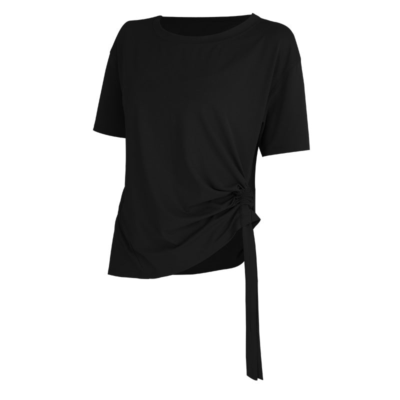 Yoga Clothes Women Spring Summer Short Sleeve Quick Drying Clothes T-shirt Slimming Internet Celebrity Workout Clothes Morning Running Loose Sports Top