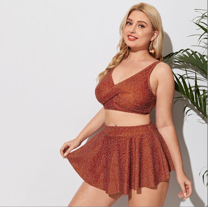 Plus Size New Sexy Printed Split Bikini Swimsuit