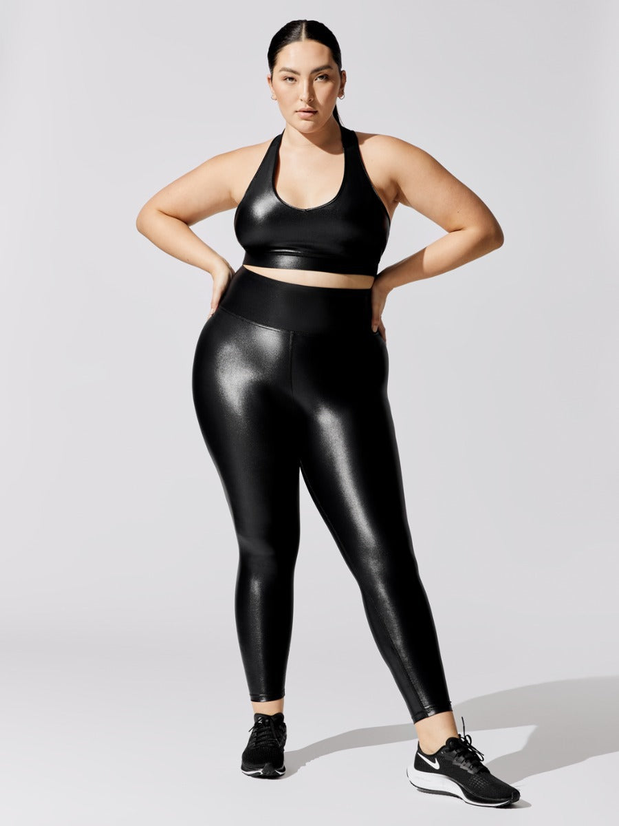 Summer Glossy Bright Color Bronzing Breathable Stretch Tight Sports Fitness Yoga Suit Women