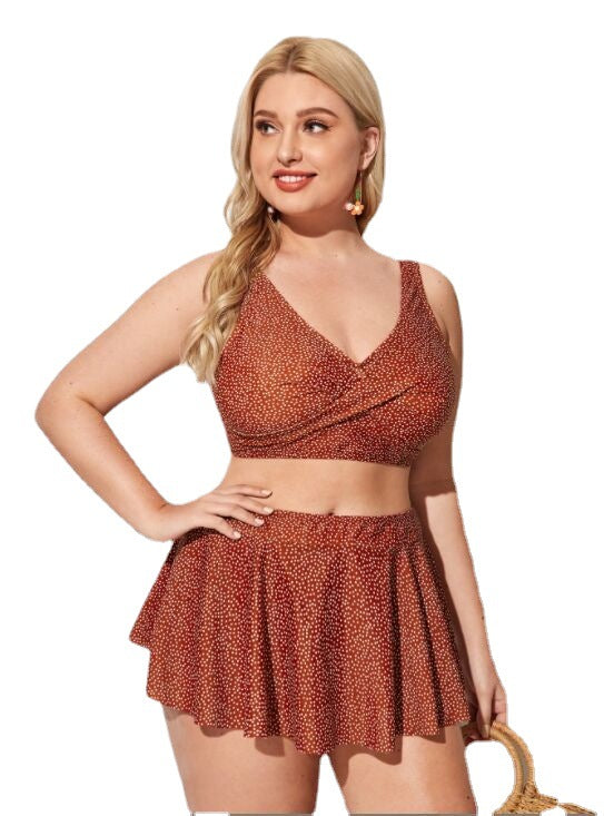 Plus Size New Sexy Printed Split Bikini Swimsuit