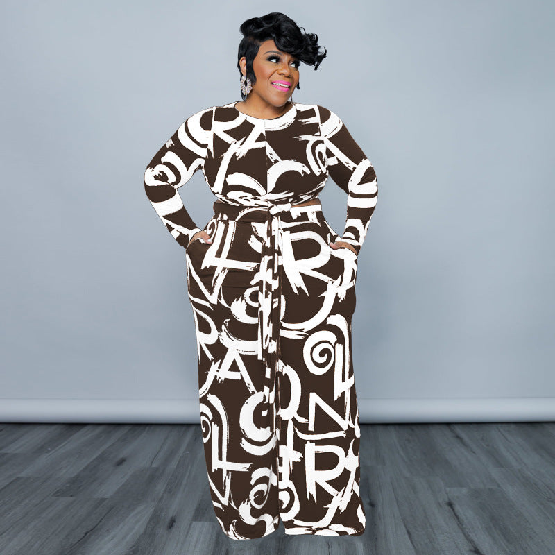 Plus Size Stretch Knitted Casual Set Women Two Piece Set