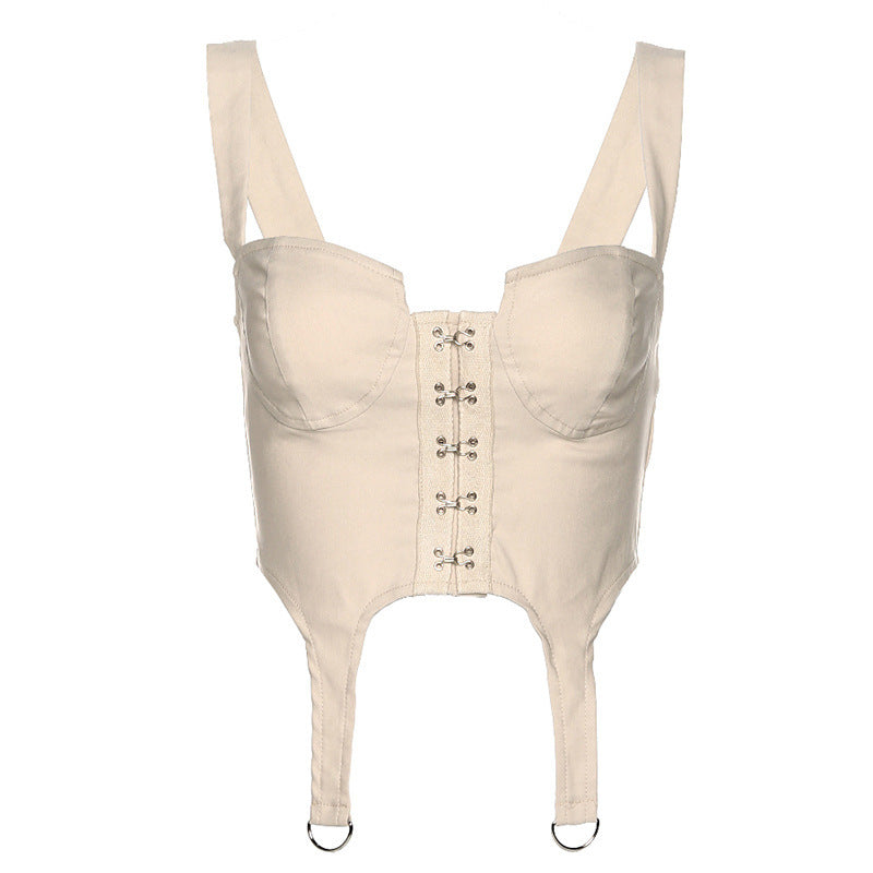 Primavera Estate Donna Abbigliamento Strap Backless Creative Rivet Sexy Slim Fit Canotta Donna