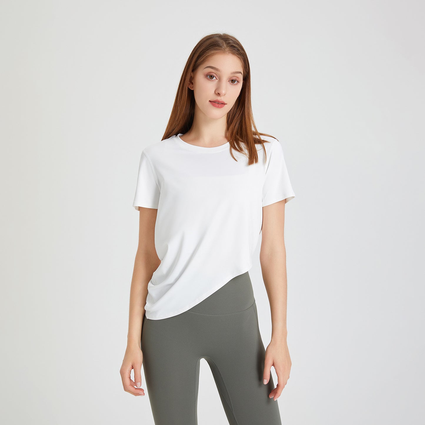 Yoga Clothing Top Women Summer Thin round Neck Skin Friendly Breathable Workout Clothes Short Sleeve Running Quick Drying Exercise T shirt