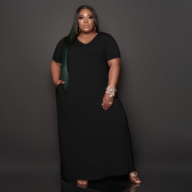 Robe d'été longue décontractée pour femme grande taille