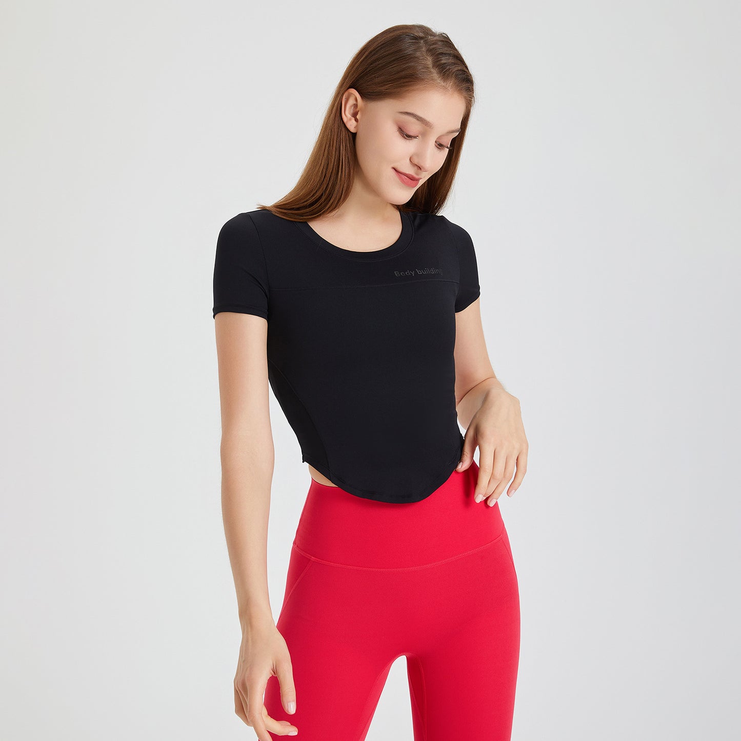 Women Sports Short Sleeve Quick Drying Slim Fit Slim Look Running Yoga Clothes T shirt round Neck Skin Friendly Breathable Sports Fitness Top