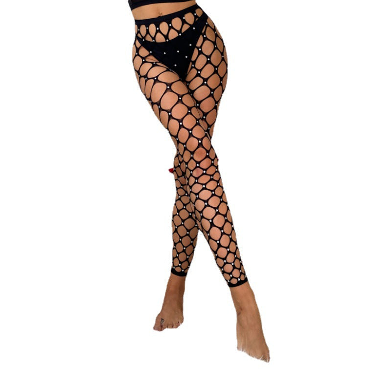 Collants femmes perceuse à la main brillant Lingerie Sexy collants