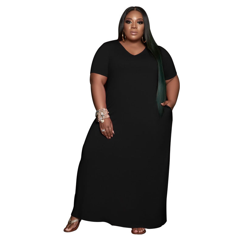 Robe d'été longue décontractée pour femme grande taille