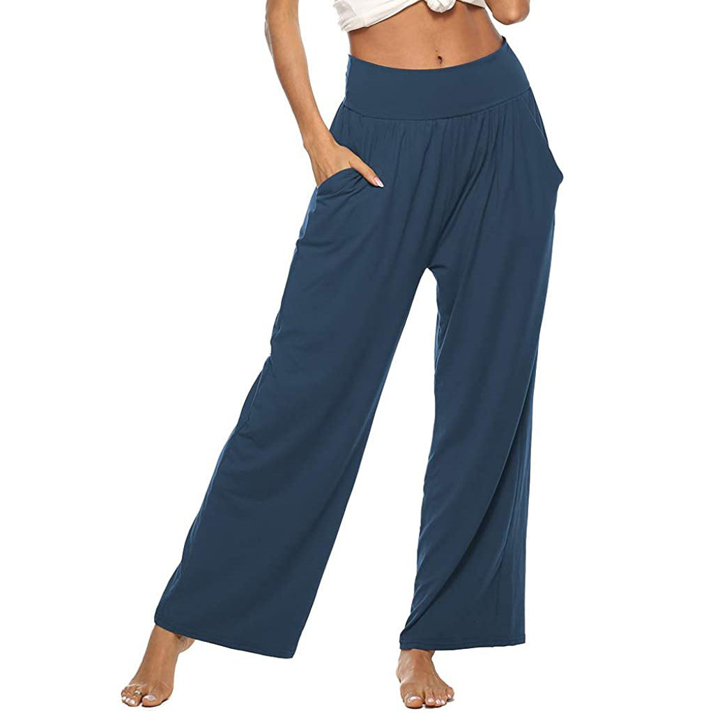 Sports Loose Straight Solid Color Yoga Multi Color Running Casual Slimming Sports Wide Leg Pants