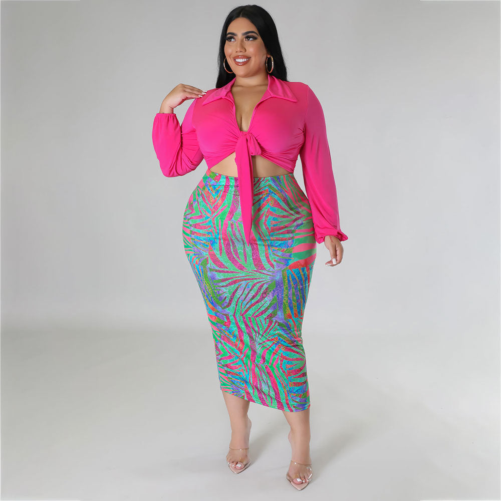 Grande taille printemps sangle jeune sac de hanche robe deux pièces femmes vêtements