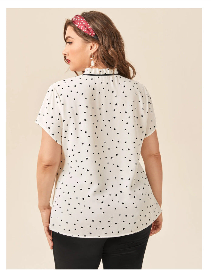 Plus Size Women Wear Bottoming Loose Oversized Short Sleeve Shirt