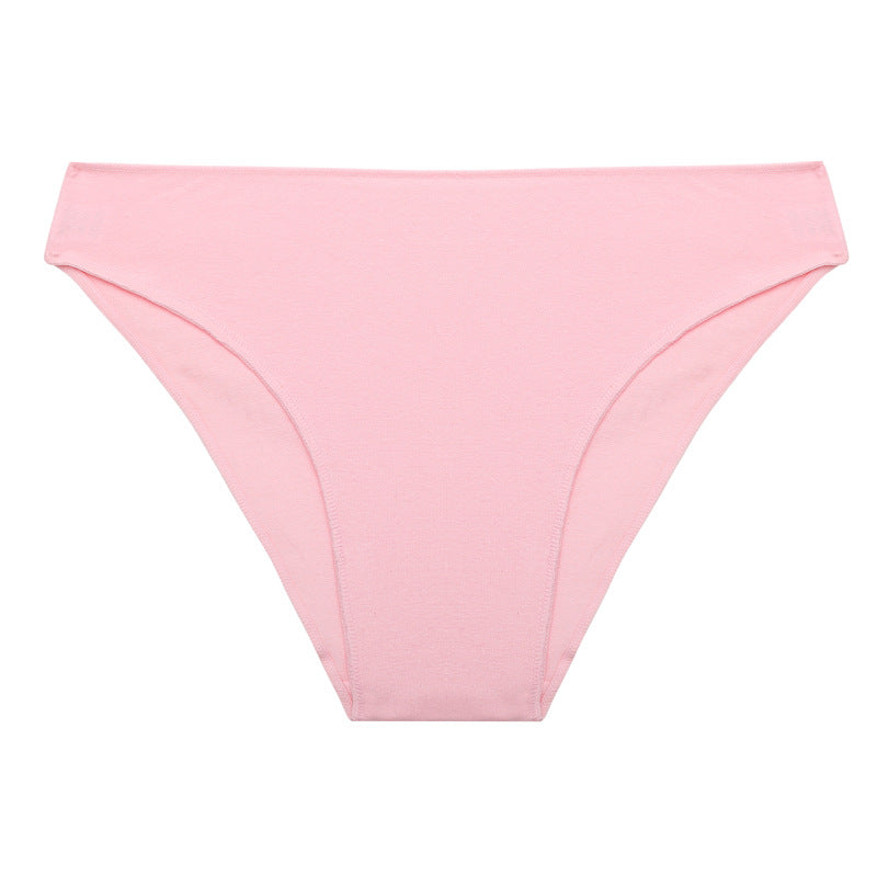 Sous-vêtements en coton de couleur unie pour femmes