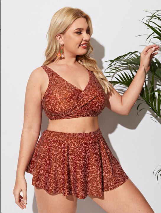 Plus Size New Sexy Printed Split Bikini Swimsuit