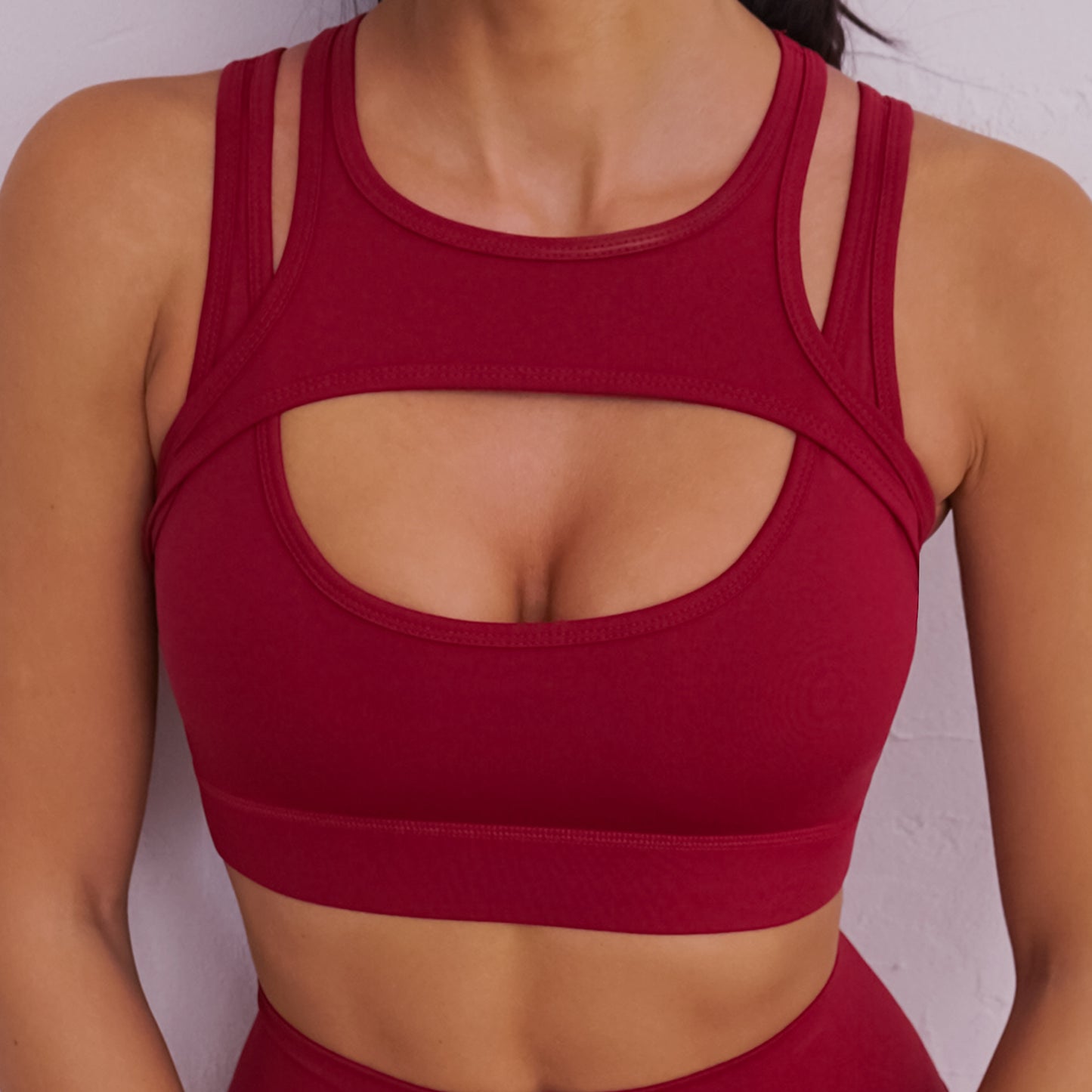 Yoga Clothes Solid Color High Strength Nude Feel Fitness Clothes Women Gather Shockproof Beauty Back Exercise Bra