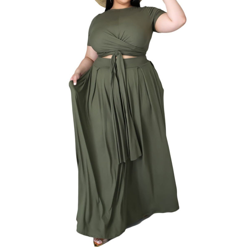 Ensemble deux pièces court grande taille Costume d'impression multicolore Ensemble deux pièces femme