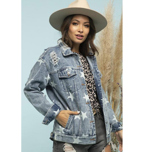 New Denim Jacket Female Make Old Ripped XINGX Loose Jacket Female Coat