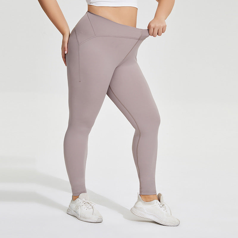 Plus Size Yoga Pants Women's Nude Hip Raise High Waist Peach Hip Pants Sports Trousers Slim Fit Fitness Pants