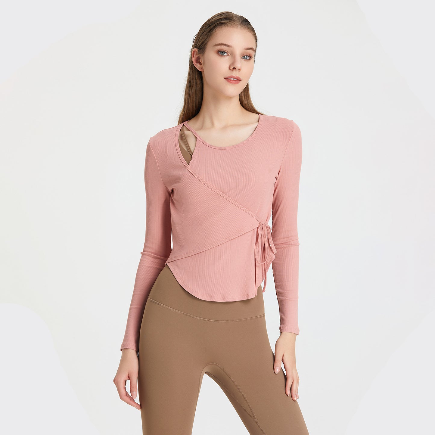 Lâche dentelle respirant sport Blouse femmes Yoga vêtements course séchage rapide vêtements formation à manches longues t-shirt vêtements d'entraînement haut